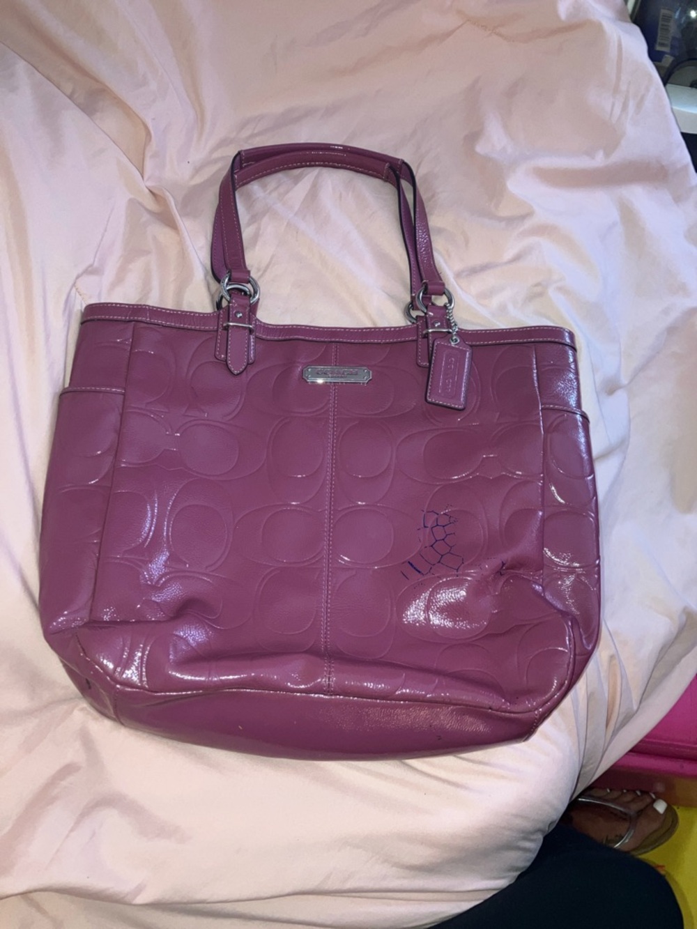 Coach vintage Y2K  Pink Patent Signature Tote